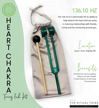 Load image into Gallery viewer, Heart Chakra Tuning Fork Kit~136.10 Hz