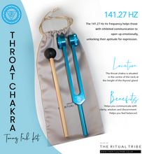 Load image into Gallery viewer, Throat Chakra Tuning Fork Kit ~ 141.27 Hz